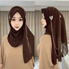 Muslim Islam Wrap Convenient Girls Rhinestone Bow Decor Instant Hijabs