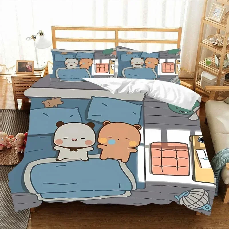 Bubu and Dudu Printing Digital Printing Bedding Set Duvet Cover Comforter Bed Single Twin Full King Queen Size Bedding Set Kids 4