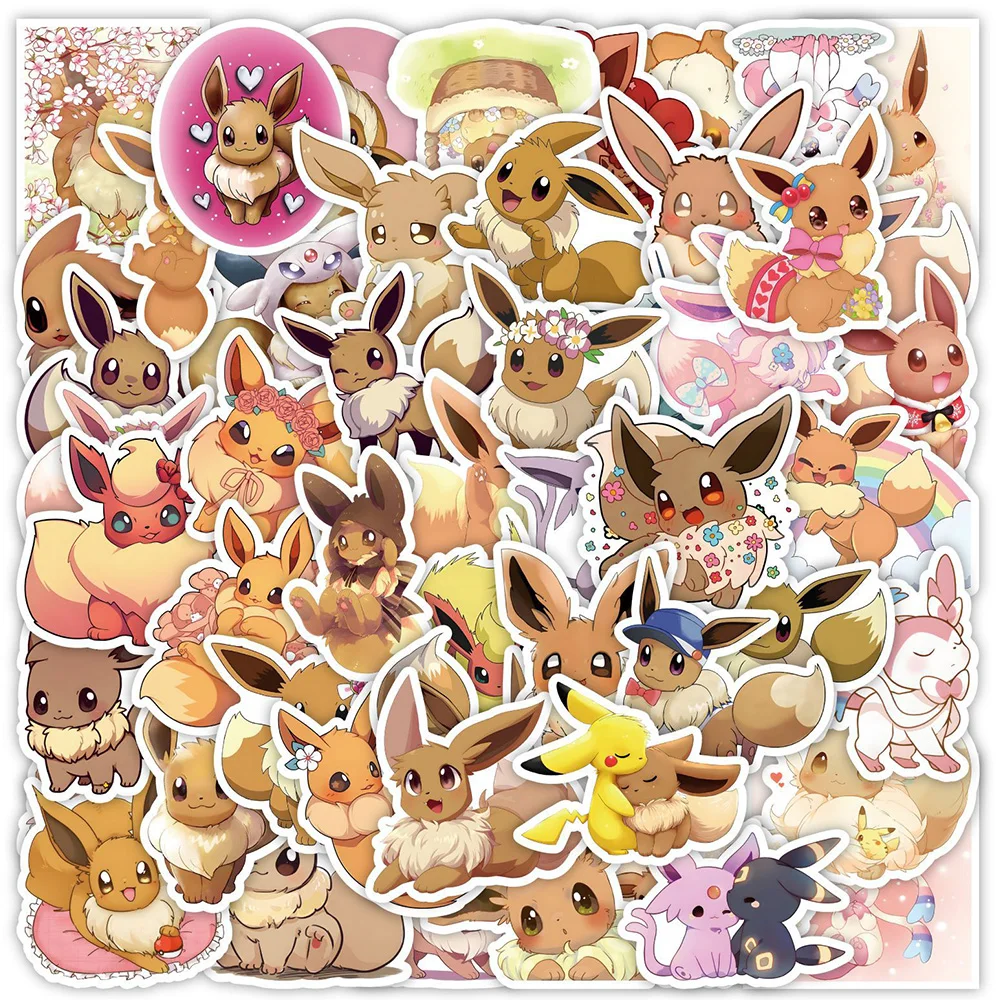 Autocollants de dessin animé étanche Pokemon Eevee, autocollants graffiti  mignons, jouets d'anime pour enfants, ordinateur portable bricolage,  ordinateur portable, téléphone, voiture, 10 pièces, 30 pièces, 54 pièces -  AliExpress, image size:1000x1000