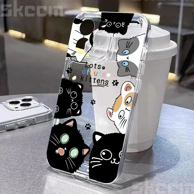 Cute Cartoon Animal Cat Soft Clear Phone Case Cover