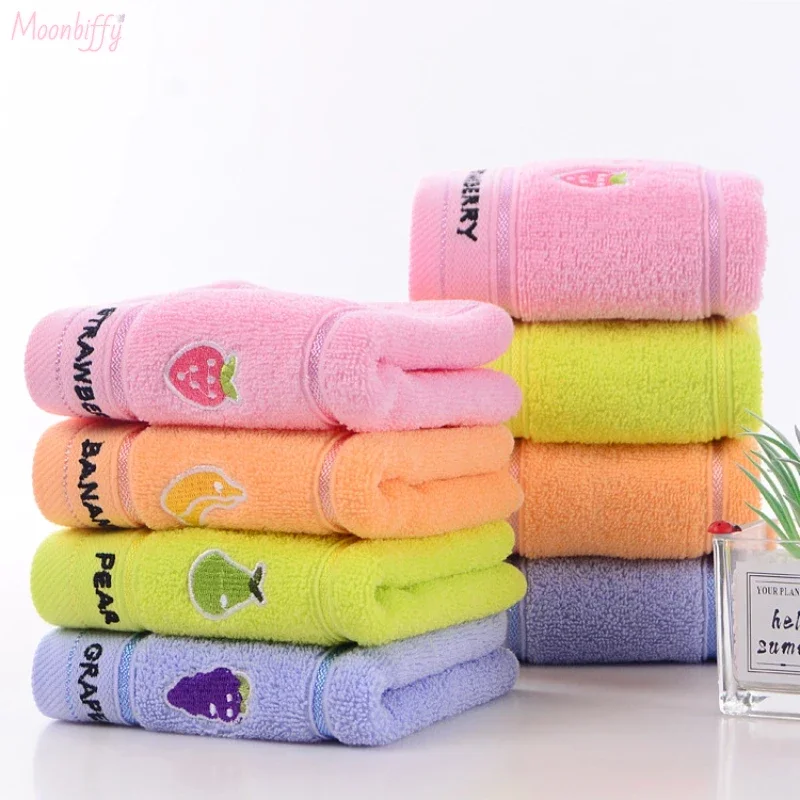Soft Cotton Baby Bath Towel Cartoon Fruit Face Towel Newborn Infant Kids Soft Absorbent Washcloth Children Shower Towels 50x25cm