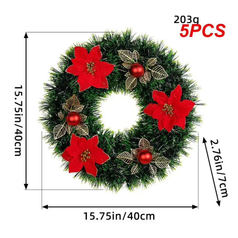 

5PCS Wreath Convenient Strong And Durable Fashion Exquisite Create A Festive Atmosphere Easy To Carry Christmas Decoration