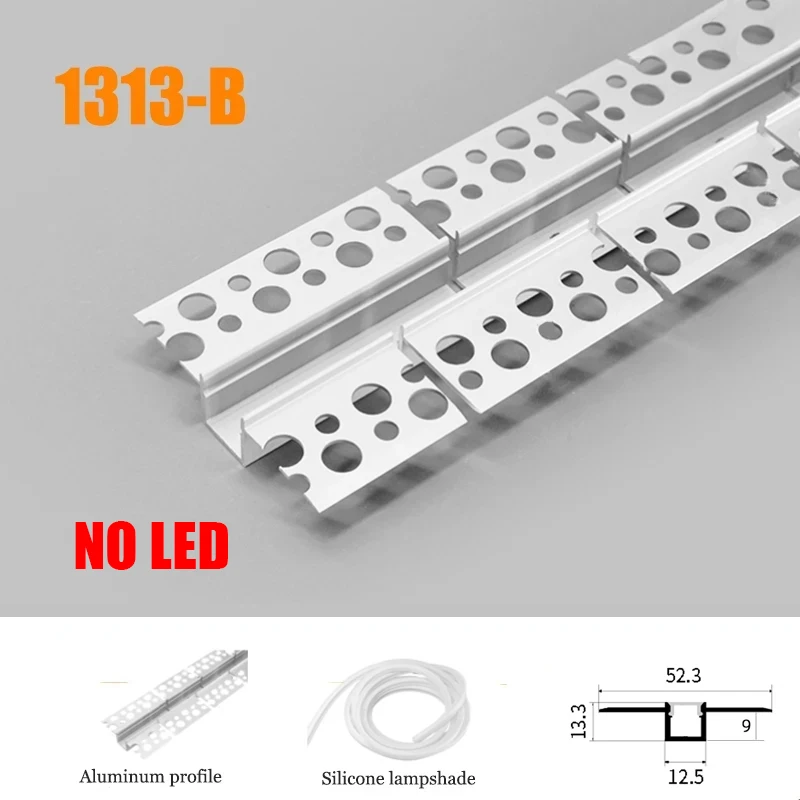 Perfil de silicona para tira LED empotrable modelo Gum (x metro)