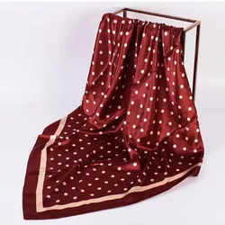 Luxurious Women's Silk Satin Square Scarf - Elegant 90×90cm Neckerchief & Hair Accessory - 90X90cm (Red)