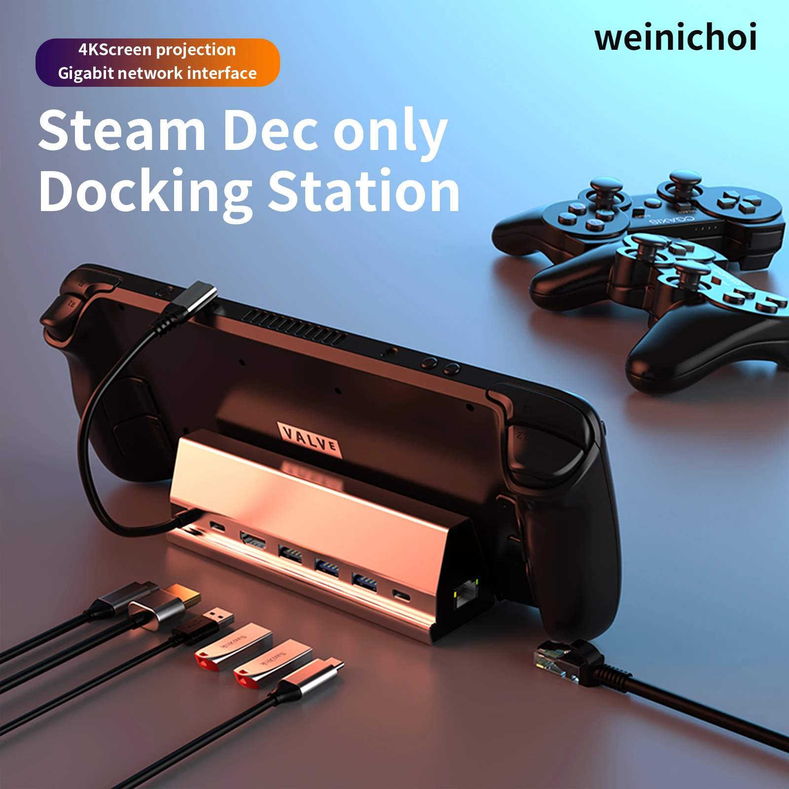 

Gibabit Game Usb Extension Hub Adapter Pc Accessories Splitter 4k Hd Docking Station Computer Peripherals Dropshipping