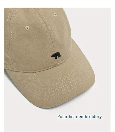 Stilvolle Baseballkappe mit Bärenstickerei, Sonnenschutz, atmungsaktiv, verstellbar, ideale Freizeitmütze für Herren und Damen, Unisex-Baseballkappe – Detail 4
