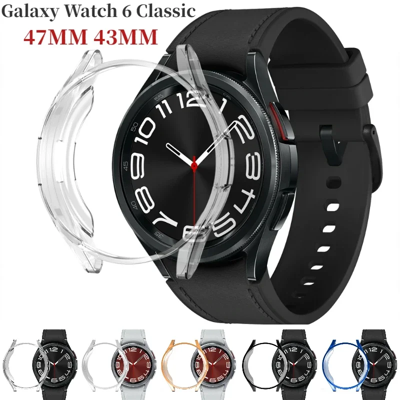 Custodia Protettiva Per Samsung Galaxy Watch 6 Classic 43Mm 47Mm Schermo Cavo Soft Protect Shell Watch 6 Classic 43Mm 47Mm Cover