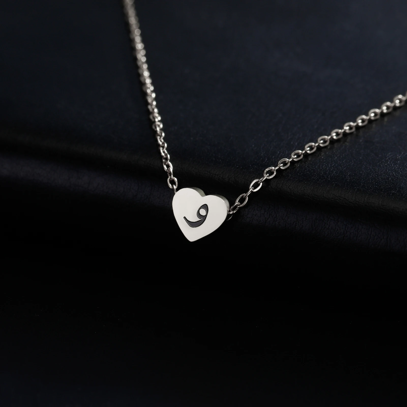 Cazador Arabischer Buchstabe Mini-Herz-Halskette für Frauen, Edelstahl, arabisches Alphabet, Anhänger, Halsband, Kette, Halsketten, Schmuck 2026 – Detail 13