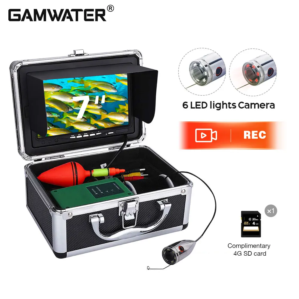 

Underwater Winter Fish Finder 7" Inch 1000TVL Infrared LEDs Night Vision For Sea / Ice Fishing Detector IP68 Whaterproof Camera