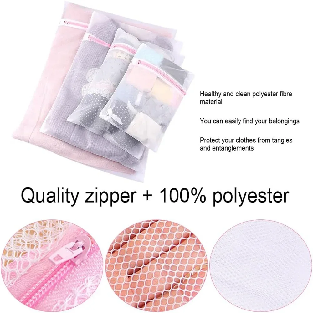 Wash Machine Wash Bags with Zip Closure for Hosiery Blouse Underwear Bra Lingerie Baby Clothes Delicate Wash Laundry Bags 4