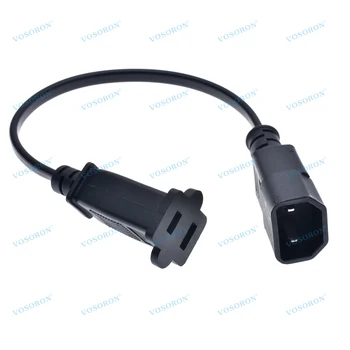 Alternative view of IEC 320 C18 Male Plug to USA 2Pin Female Socket Power Adapter Cable,C14 2PIN to Nema 1-15R 2P Power Adaptor Cord