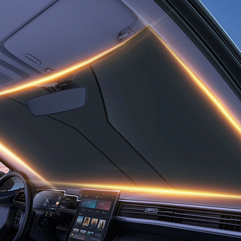 

Портативная занавеска на лобовое стекло автомобиля, двухслойная Солнцезащитная изоляционная ткань, солнцезащитный козырек для салона автомобиля, солнцезащитный козырек для переднего окна, УФ-протектор