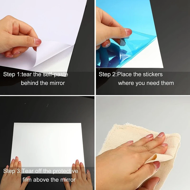 1pc Self Adhesive Mirror Sheets Flexible Non Glass Mirrors Removable Mirror Wall Stickers Home Room Bedroom 3D Wall Decor wall sticker mirror wall sticker