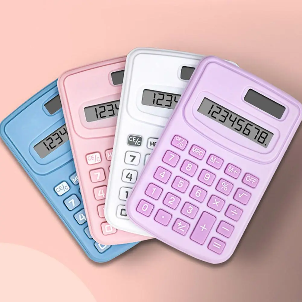 Portable Calculator Cute 8 Digits LCD Electronic Kids Home Office Primary School  Calculator Teaching Supplies - 2