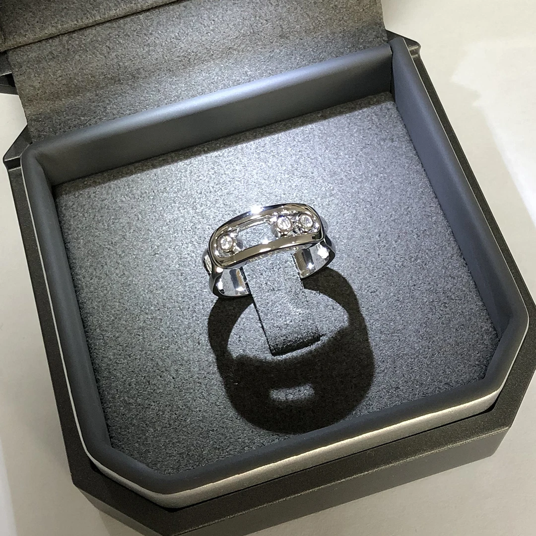 

Женское блестящее кольцо из серебра 925 пробы с тремя бриллиантами Праздничный Подарок Обручальное кольцо