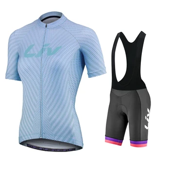 LIV ciclismo Jersey Set para mulheres, MTB Bike Clothing, bicicleta roupas, ciclismo conjunto, Pro Team, verão, 2023