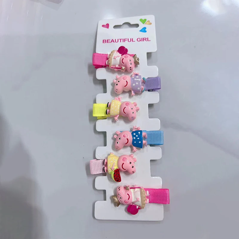 Peppa Pig Hairpins Hair Rope kids Kawaii Peppa Pig George Hairpins Hair Rope Bb Clip Girls Accessories Students Gifts hair accessories