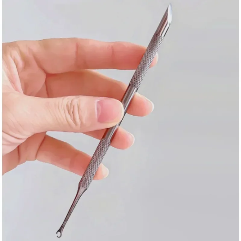New Nail Double-ended Use Stainless Steel Circle Beveled Head Cuticle Pusher Remover Manicure Sticks Tool Nail Art Tool Best Sellers In Beauty & Health