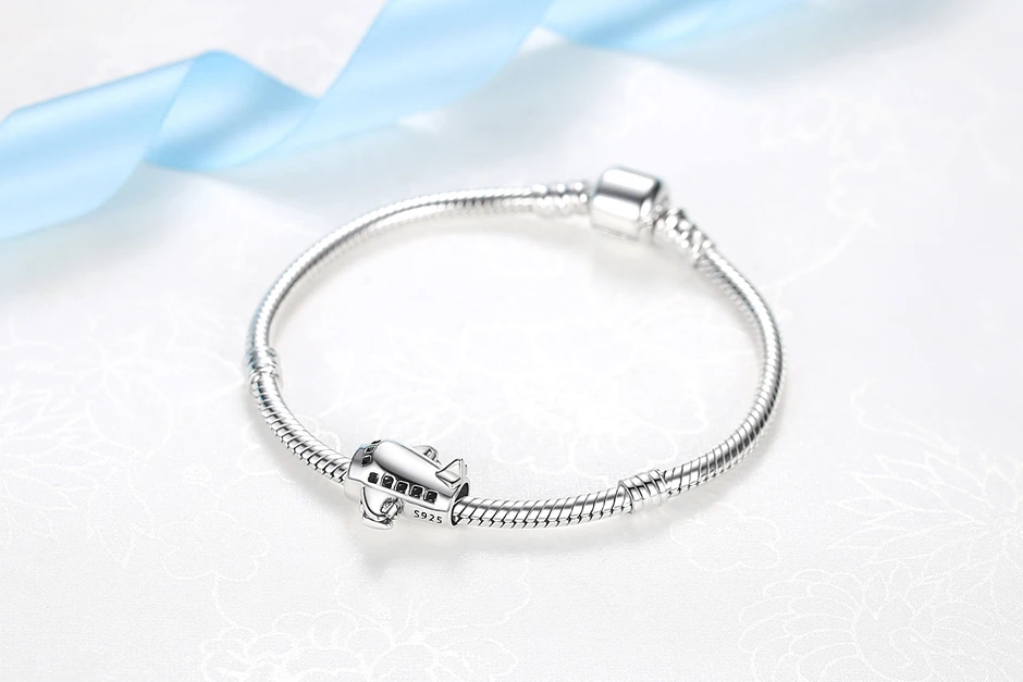 Original 925 Sterling Silber Charms Liebes-Reisekoffer London Bus Anhänger Perlen Passend für Armbänder Halsketten Schmuck für Frauen – Detail 6