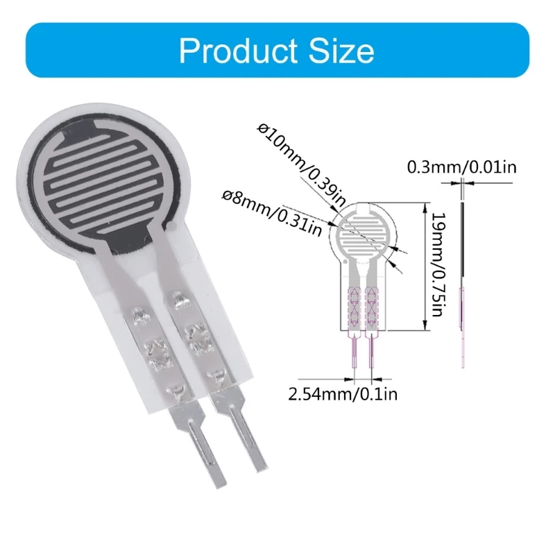 Precise Force Sensitive Resistor Thin Film Pressure Sensors 20g-2kg Sensing Resistor Pressure for Industrial H4GE