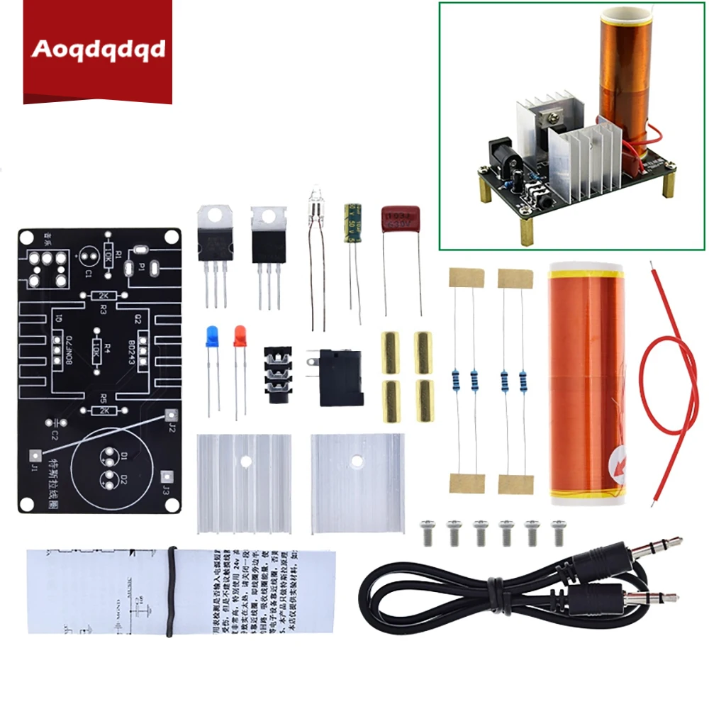 Mini Tesla Coil Kit 15w Plasma Speaker Tesla Wireless Transmission Dc