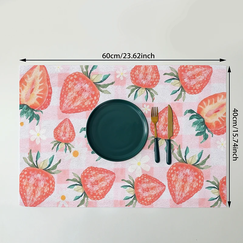 2-pack checkered fruit napkins, 40 * 60cm flat and stain resistant, suitable for dining and kitchen use