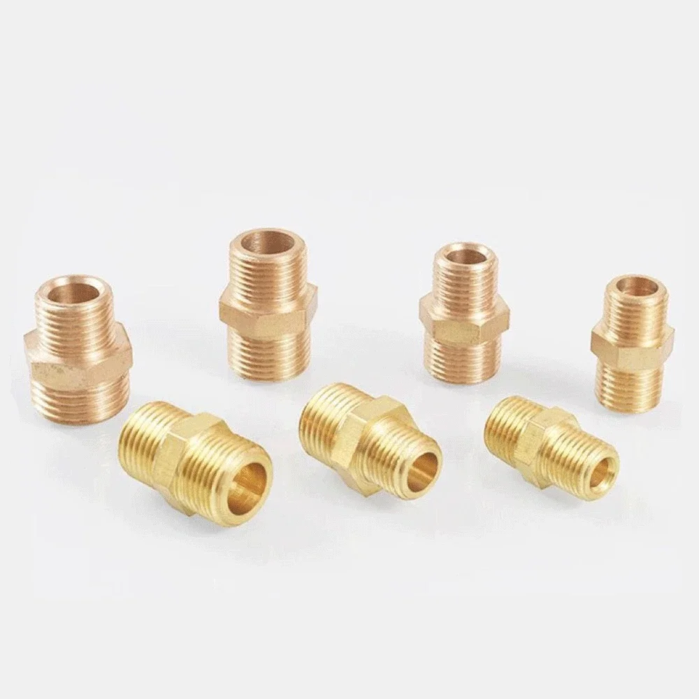 Brass Pipe Fitting Male Hex Nipple Connector Coupler M8 M10 M12 M14 M16 M18 M20 Metric 1/8 1/4 3/8 1/2 3/4 BSP