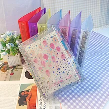 

A5 Transparent PVC Loose-Leaf Notebook Cover Glitter 6 Ring Binder Diary Journal Planner School Office Stationery Wholesale