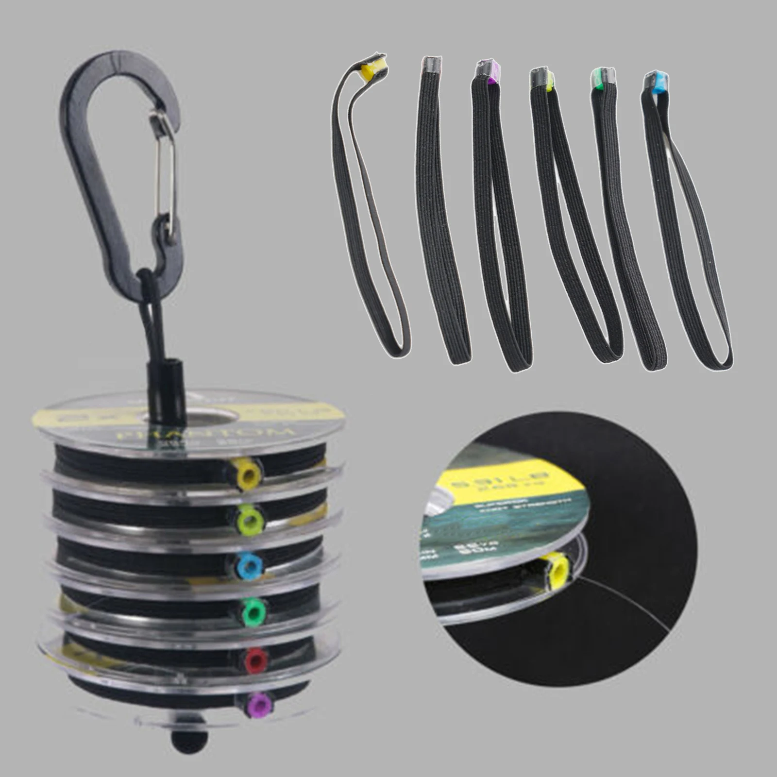 6 pezzi Tippet Spool offerte con elasticà Tippet anelli per la