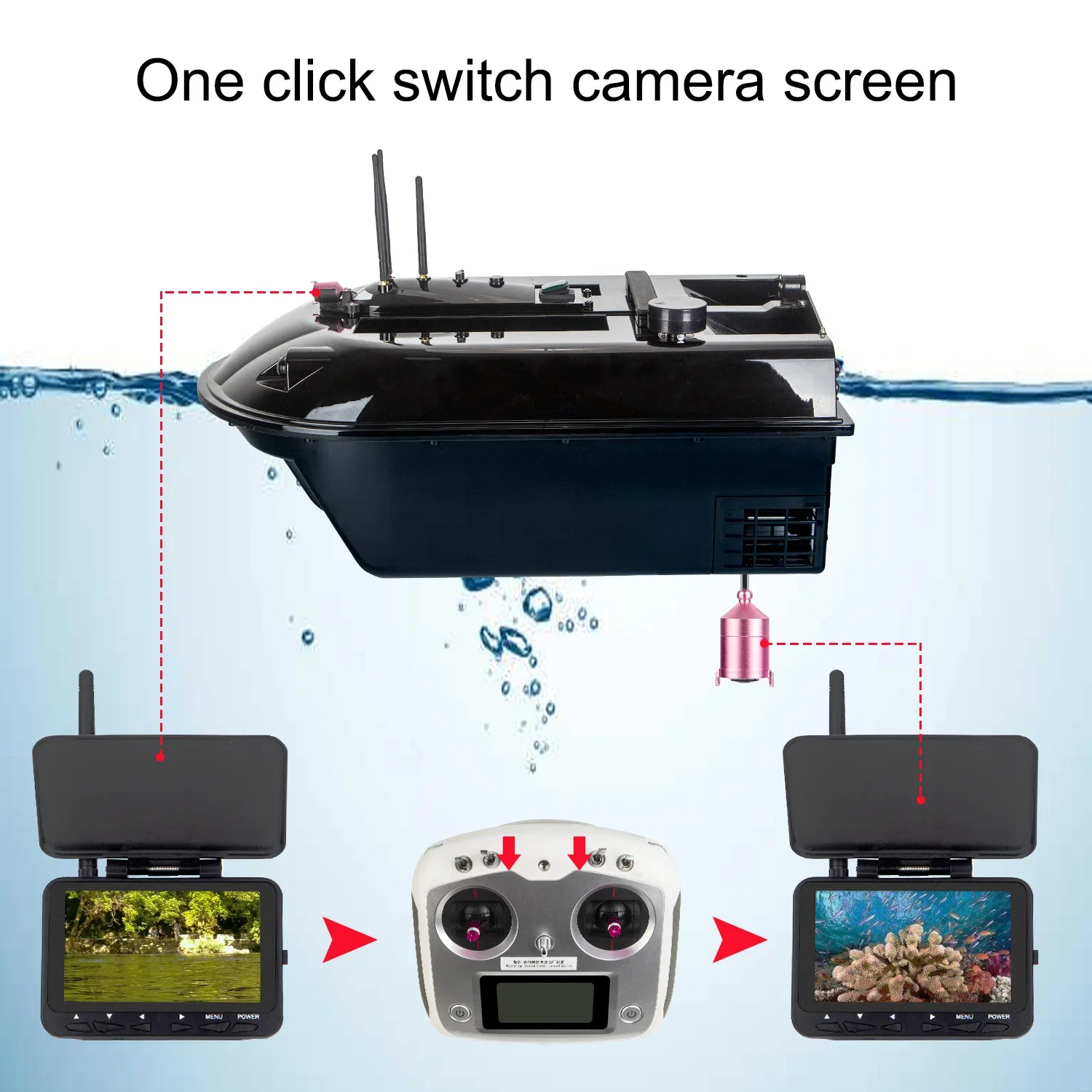 600M Popular Silen Motor Runs Quietly Fishing Vait Boats Fishing Accessories Bait Boat Bait Boat With Finder Visual
