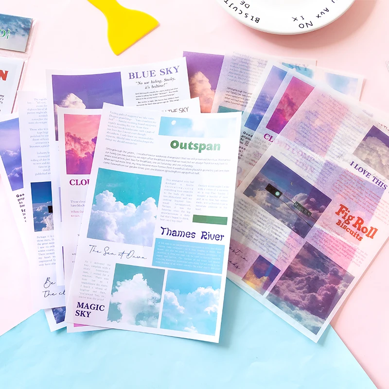 Magazine Style Washi Stickers Art Notebooks Aesthetic Hand Account Collage Card Material Cutting DIY Decor Scrapbooking Supplies