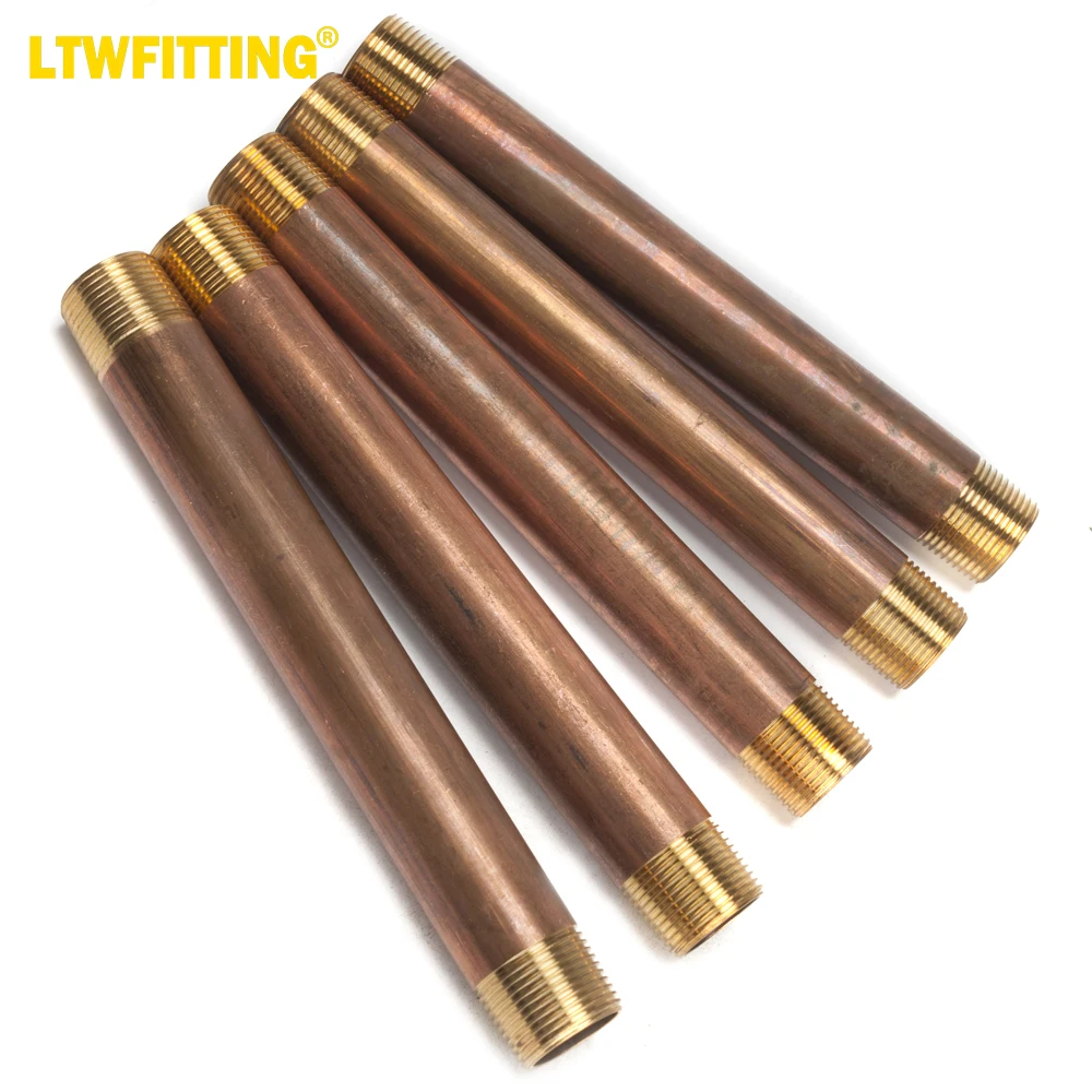 

LTWFITTING Red Brass Pipe Fitting, Nipple, 3/4" NPT Male X 8" Length (Pack of 5)