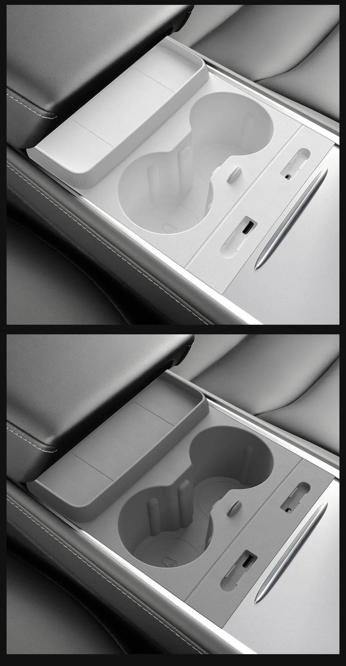 For Tesla Model 3 2021-2023 & Model Y 2021-2024 Silicone Cup Holder Non-Slip Ce