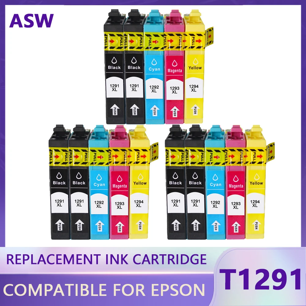 Full Ink Cartridge Replacement For Epson T1291 T 1291 12xl 1291 Xl Ink  Cartridge For Stylus Sx420w Sx425w Sx525wd Sx230