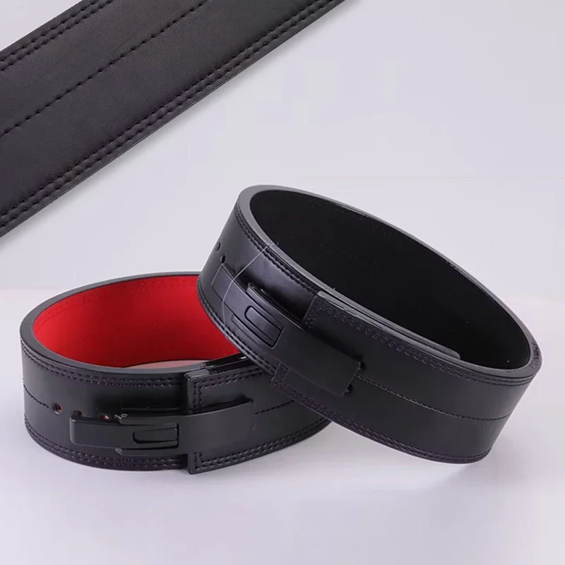 Lever Buckle Belt Powerlifting Fitness Strong Pull Squat Training Leather Waist Support Bodybuilding Lifting Gym Weightlifting weightlifting waist guard waist support belt weightlifting waist belt weightlifting belt back support belt lumbar support belt