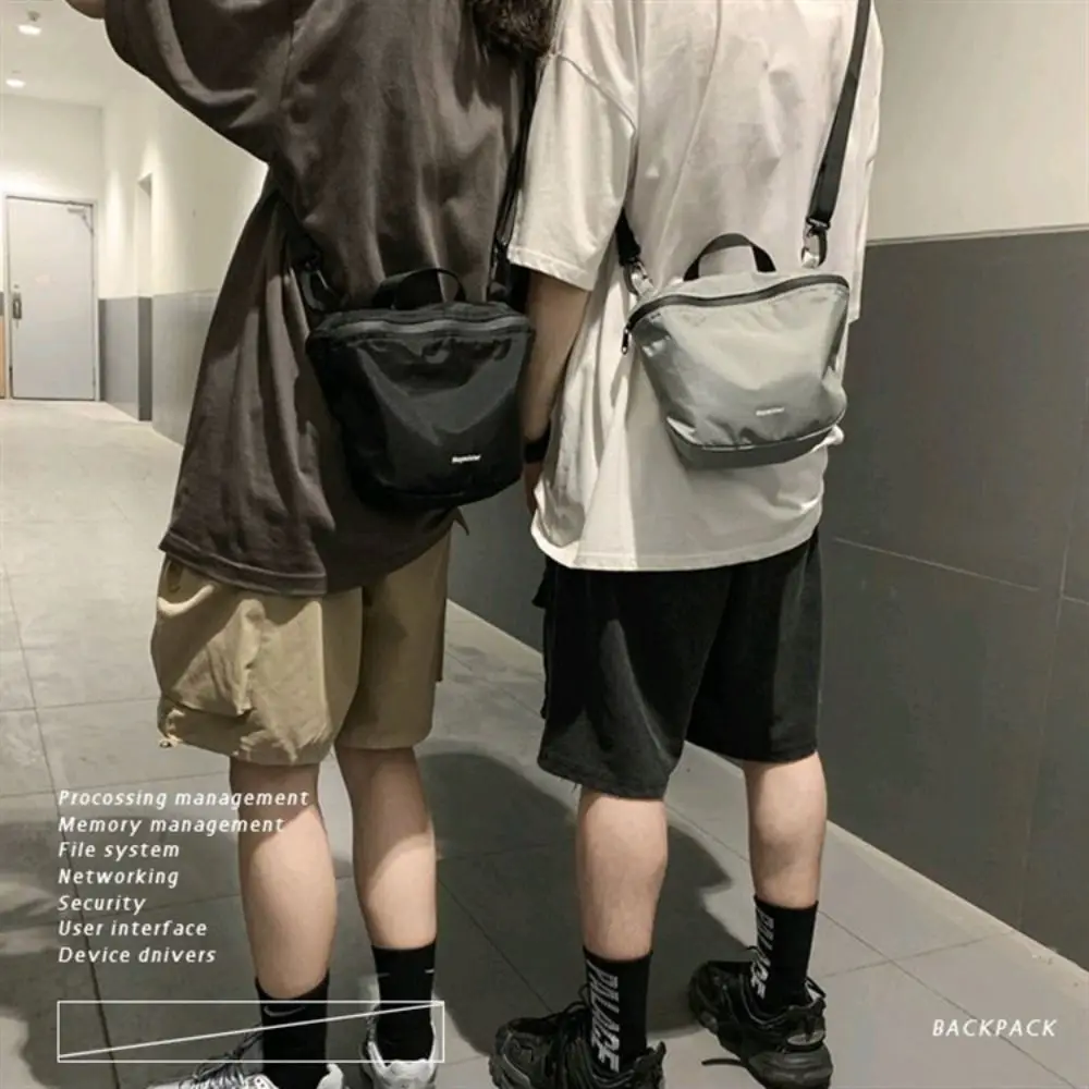 New Trendy Solid Nylon Crossbody Bag Men Women Simple Shoulder Bag Casual Travel Portable Large Capcity Messenger Bag