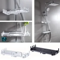 New Models Extendable Shower Shelf Bathroom Shelf Without Drilling Shampoo Tray Shower Storage Holder Bathroom Accessories 1