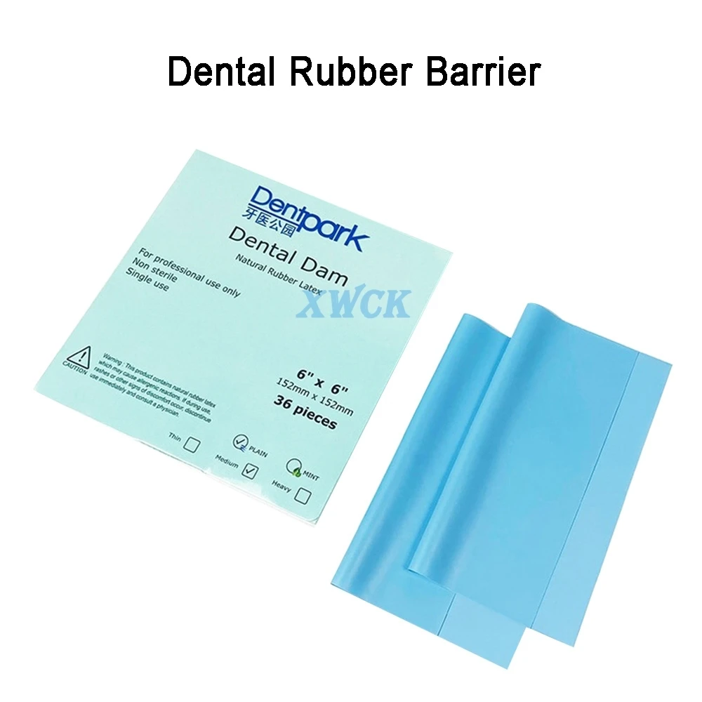 

36pcs/box Dental Rubber Dam Sheets 152*152mm Medium Adult Thickness High Tensile Strength Frame Holder