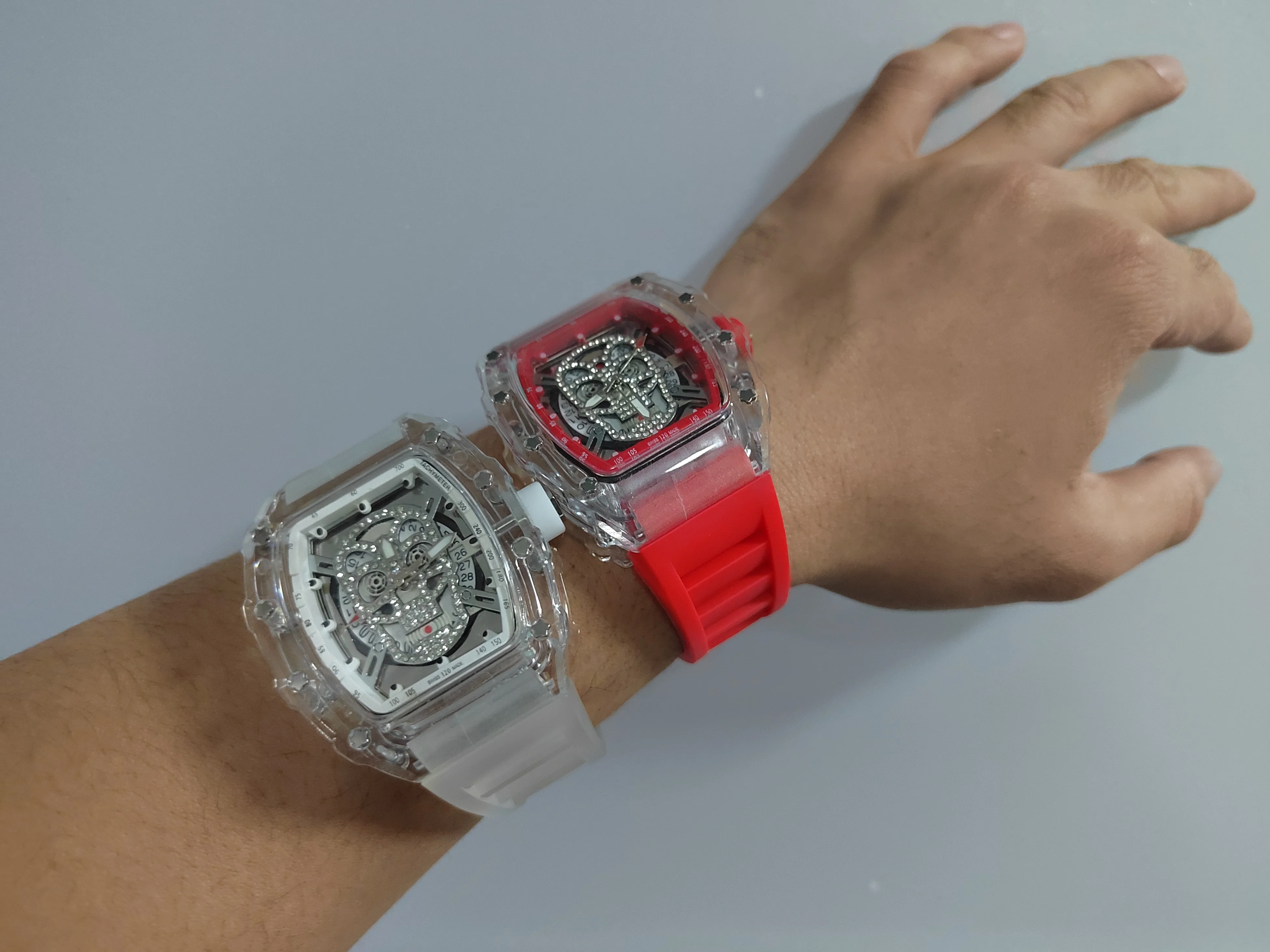 Luxury Trend Men’s Quartz Wristwatch Male Non-Automatic Watch for Man Non-Mechanical Watches Luminous Transparent Sports