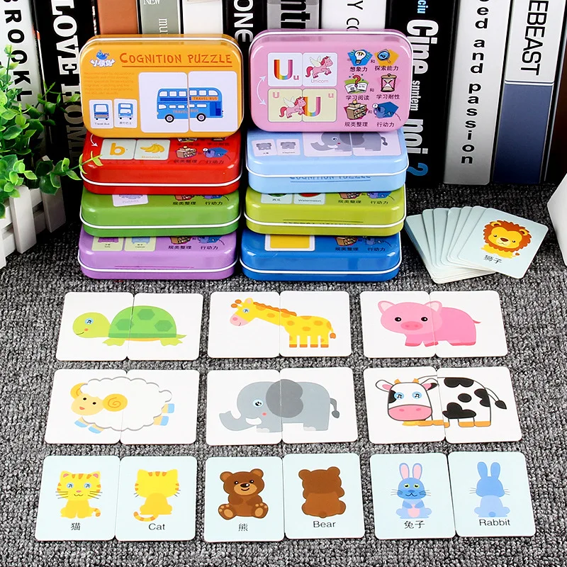 Educational Learning Toy Montessori Puzzle Toy Baby Cognitive Cards Toys