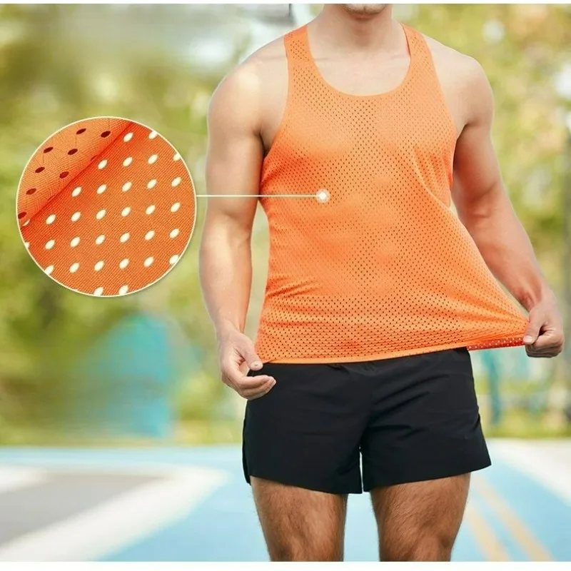 남자 마라톤 조끼 사이클링 육상 훈련 레이싱 경량 통기성 빠른 건조 남자 러닝..