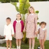 AP Jewel Collection 2025 Spring Summer Floral Dress Jewel  Collar Elegant Clothing Set Baby Overalls Set Knitting Cardigan 1