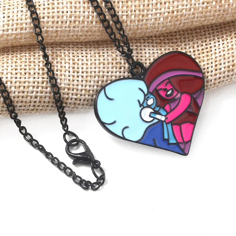 Steven and Universe Necklace Classic Cartoon Periphery Cute Enamel Heart Brooch Pendant  Jewelry Gift for Movie Fans 4