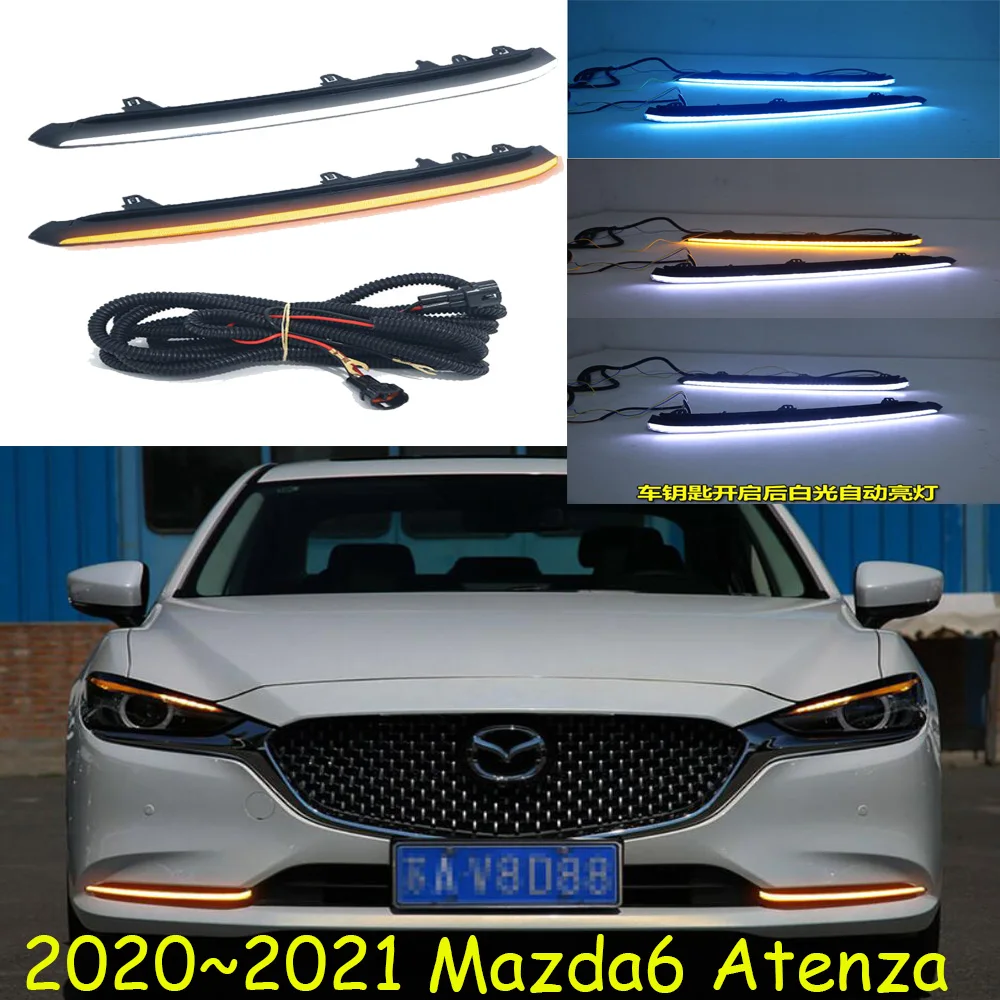 

Автомобильный бампер, светильник для Mazda6 Atenza, дневсветильник Aurion 2020 ~ 2021y DRL, автомобильные аксессуары светодиодный ная фара для Mazda6, противотуманные фары