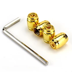 Set of 4 Secure Aluminum Tire Valve Stem Caps with Anti - Theft Design (Gold)