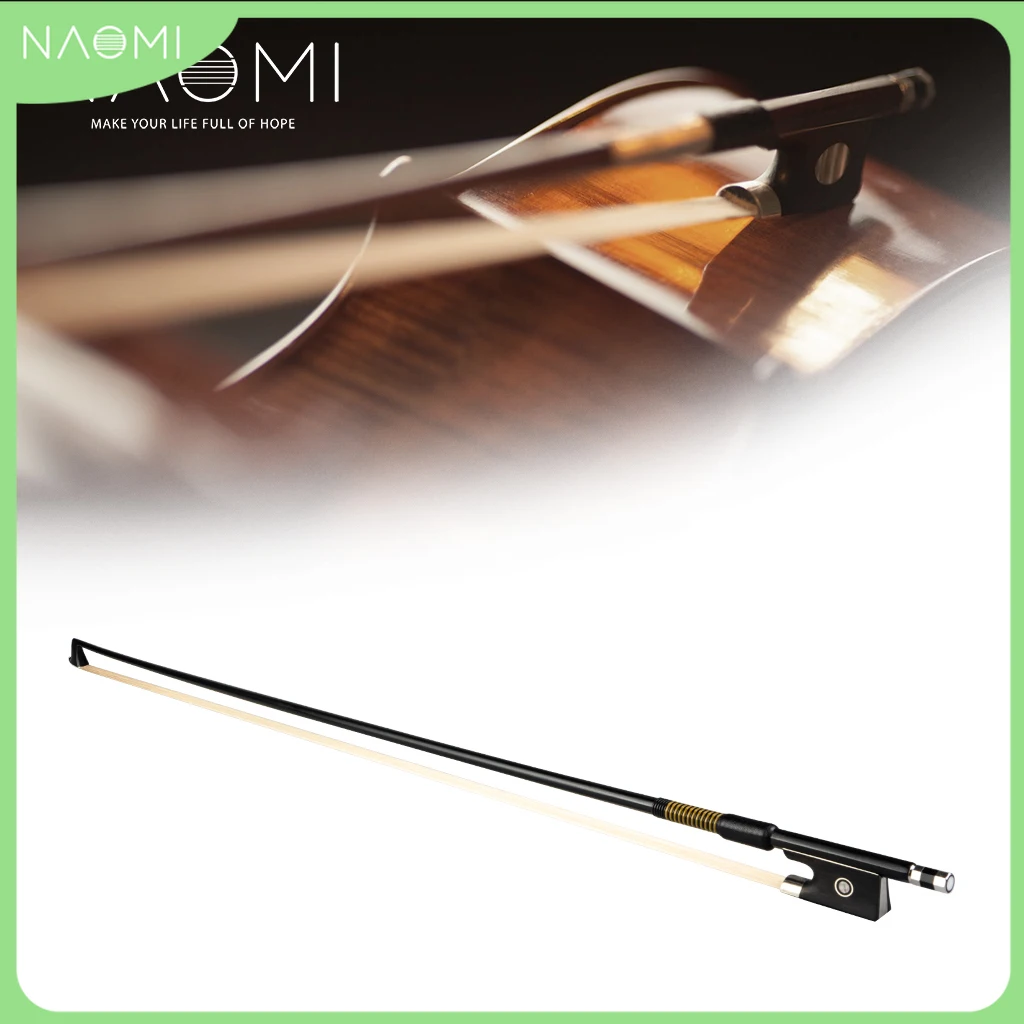 NAOMI 4/4 Carbon Fiber Violin Bow 4/4 Full Size Carbon Fiber Bow Ebony