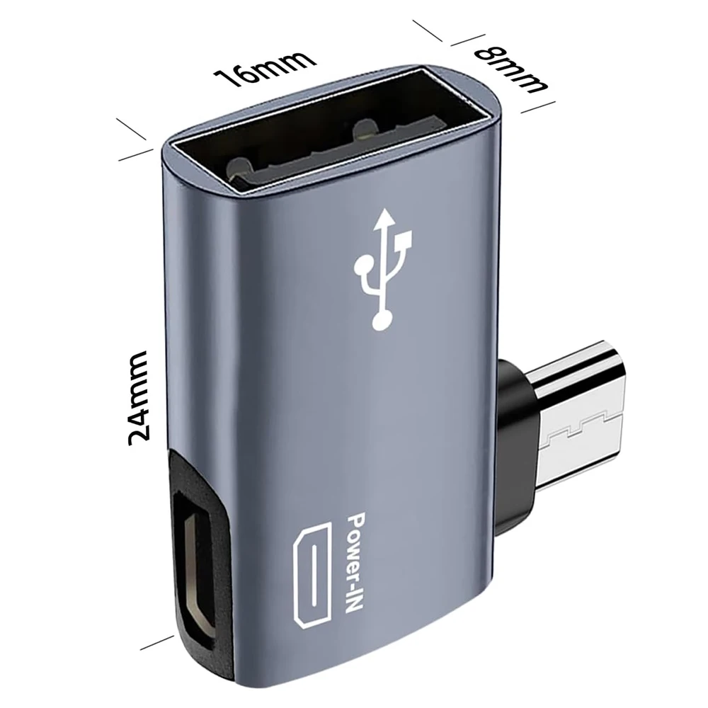 Compact 90-Degree Micro USB to USB OTG Adapter for Enhanced Device Connectivity