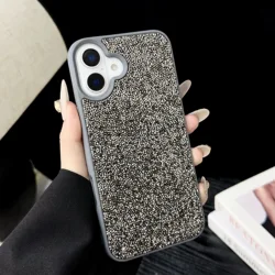 Luxurious Diamond Women's Phone Case - Full Diamond Premium Anti - Drop Protective Cover - iPhone 14 Pro (GRAY)