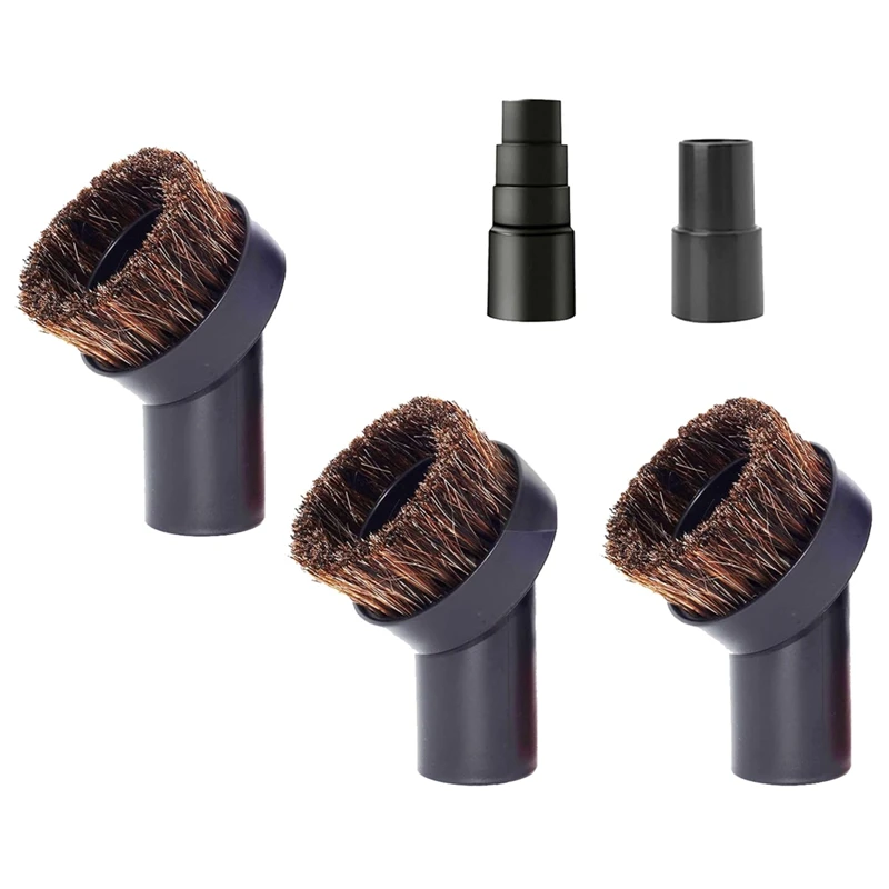 

Round Horsehair Vacuum Dust Brush Accessories Attachment Compatible With Most Vacuum Cleaners With 1 1/4 Inch Or 1 3/8 Inch Hose