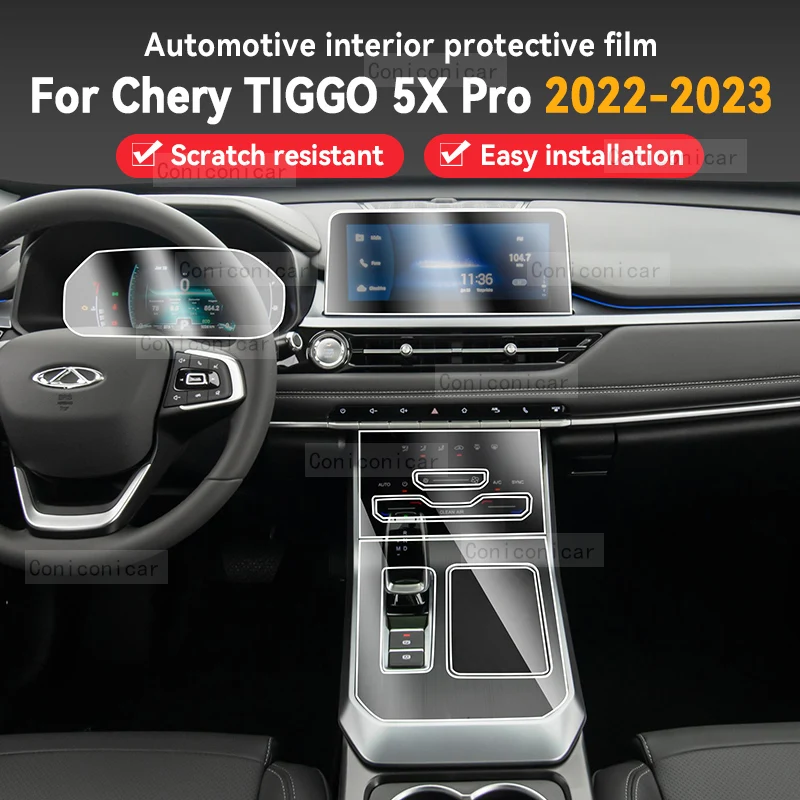 

For Chery Tiggo 5X Pro Hybrid 2022 2023 Gearbox Panel Film Dashboard Protective Sticker Interior Anti-Scratch Car Accessories